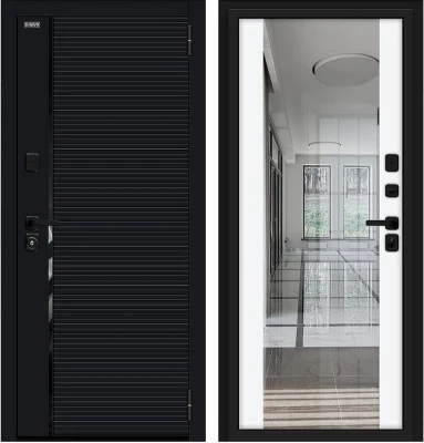 Дверь Браво Лайнер/SBlack Black Shell/White Silk